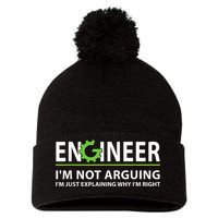 Engineer I'm Not Arguing Funny Engineering Quote Engineers Pom Pom 12in Knit Beanie