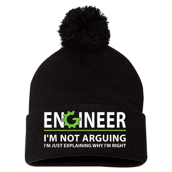 Engineer I'm Not Arguing Funny Engineering Quote Engineers Pom Pom 12in Knit Beanie