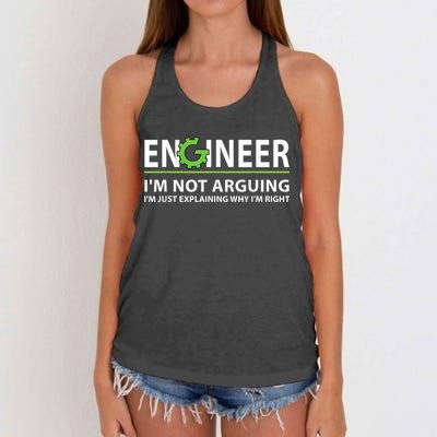 Engineer I'm Not Arguing Funny Engineering Quote Engineers Women's Knotted Racerback Tank