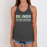 Engineer I'm Not Arguing Funny Engineering Quote Engineers Women's Knotted Racerback Tank