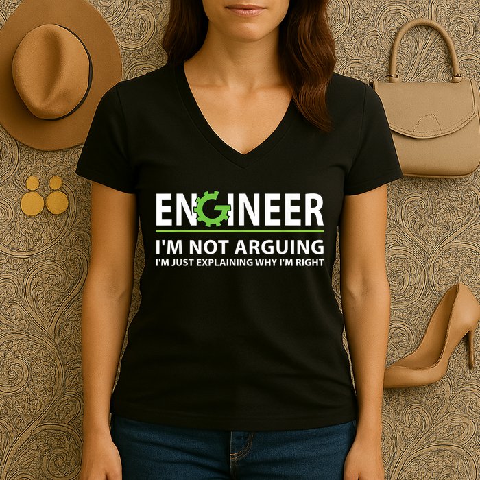 Engineer I'm Not Arguing Funny Engineering Quote Engineers Women's V-Neck T-Shirt