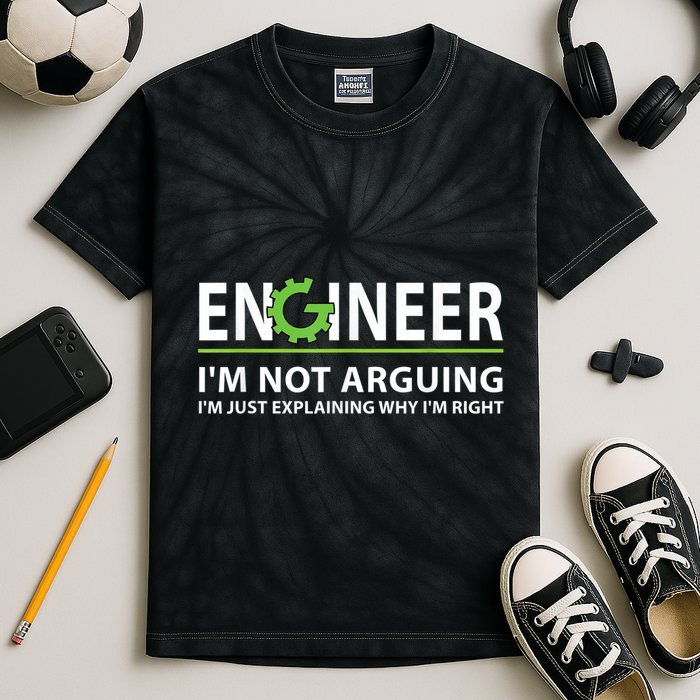 Engineer I'm Not Arguing Funny Engineering Quote Engineers Kids Tie-Dye T-Shirt