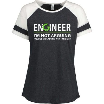 Engineer I'm Not Arguing Funny Engineering Quote Engineers Enza Ladies Jersey Colorblock Tee