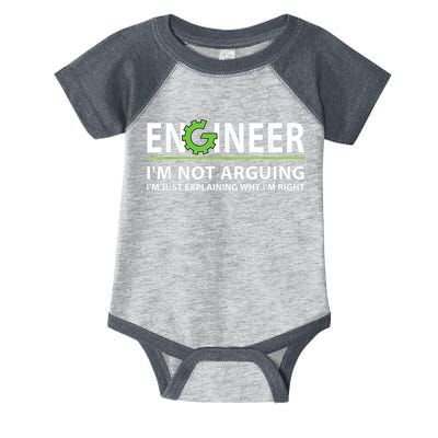 Engineer I'm Not Arguing Funny Engineering Quote Engineers Infant Baby Jersey Bodysuit