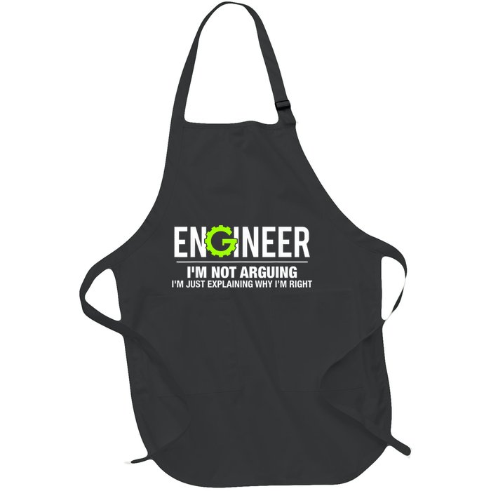 Engineer I'm Not Arguing Funny Engineering Full-Length Apron With Pockets