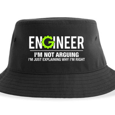 Engineer I'm Not Arguing Funny Engineering Sustainable Bucket Hat