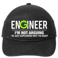 Engineer I'm Not Arguing Funny Engineering 7-Panel Snapback Hat