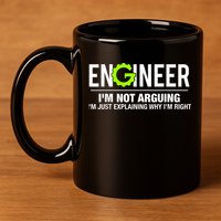 Engineer I'm Not Arguing Funny Engineering 11oz C Handle Ceramic Mug