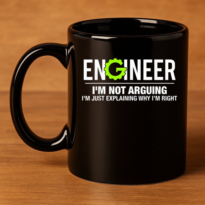 Engineer I'm Not Arguing Funny Engineering 11oz C Handle Ceramic Mug