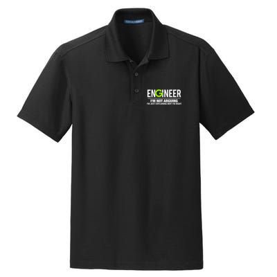 Engineer I'm Not Arguing Funny Engineering Dry Zone Grid Polo