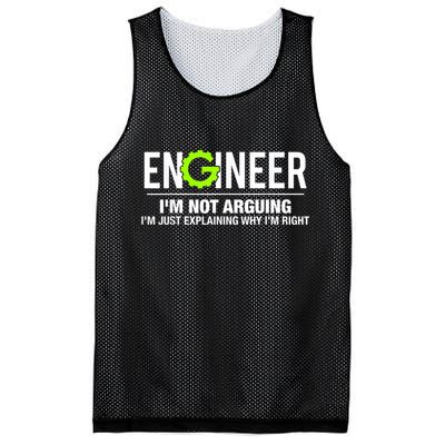 Engineer I'm Not Arguing Funny Engineering Mesh Reversible Basketball Jersey Tank