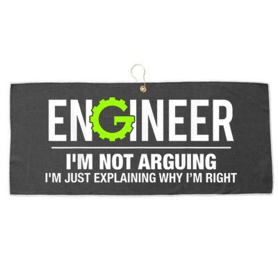 Engineer I'm Not Arguing Funny Engineering Large Microfiber Waffle Golf Towel
