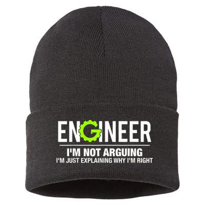 Engineer I'm Not Arguing Funny Engineering Sustainable Knit Beanie