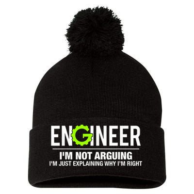 Engineer I'm Not Arguing Funny Engineering Pom Pom 12in Knit Beanie