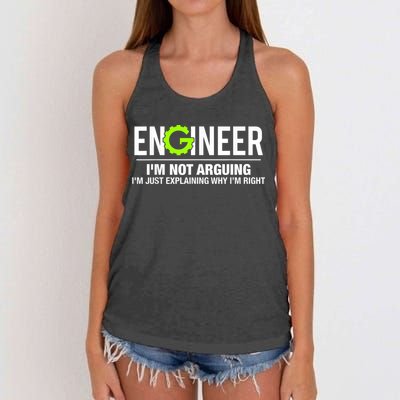 Engineer I'm Not Arguing Funny Engineering Women's Knotted Racerback Tank