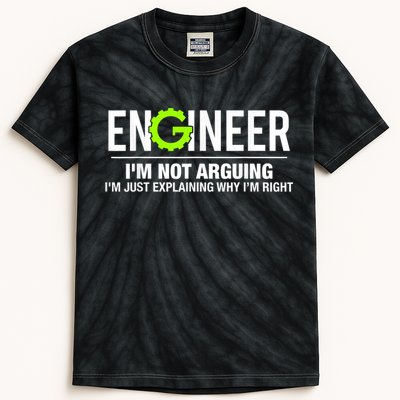 Engineer I'm Not Arguing Funny Engineering Kids Tie-Dye T-Shirt