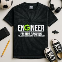 Engineer I'm Not Arguing Funny Engineering Kids Tie-Dye T-Shirt