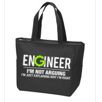 Engineer I'm Not Arguing Funny Engineering Zip Tote Bag