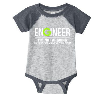 Engineer I'm Not Arguing Funny Engineering Infant Baby Jersey Bodysuit