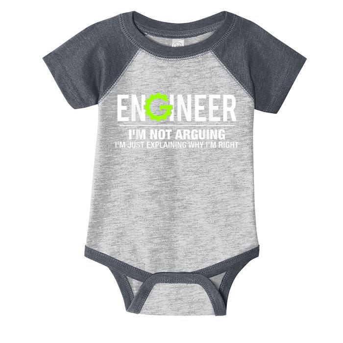 Engineer I'm Not Arguing Funny Engineering Infant Baby Jersey Bodysuit