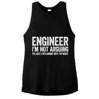 Engineer I'm Not Arguing Just Explaining Why I'm Right Premium Ladies PosiCharge Tri-Blend Wicking Tank