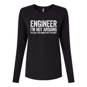 Engineer I'm Not Arguing Just Explaining Why I'm Right Premium Womens Cotton Relaxed Long Sleeve T-Shirt