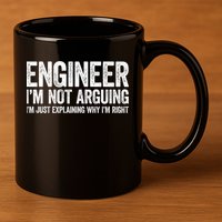 Engineer I'm Not Arguing Just Explaining Why I'm Right Premium 11oz C Handle Ceramic Mug