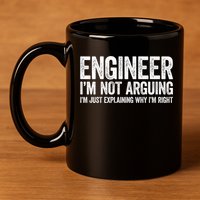 Engineer I'm Not Arguing Just Explaining Why I'm Right Premium 11oz C Handle Ceramic Mug