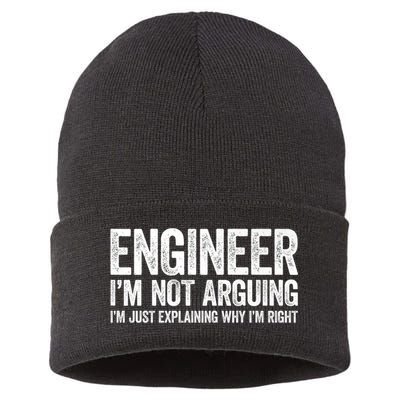 Engineer I'm Not Arguing Just Explaining Why I'm Right Premium Sustainable Knit Beanie