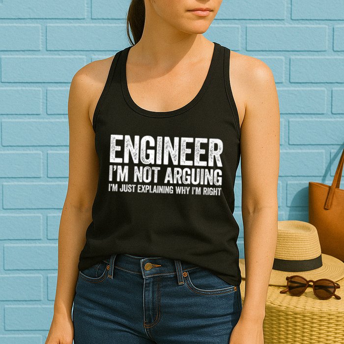 Engineer I'm Not Arguing Just Explaining Why I'm Right Premium Womens Tank Top