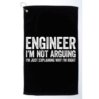 Engineer I'm Not Arguing Just Explaining Why I'm Right Premium Golf Towel
