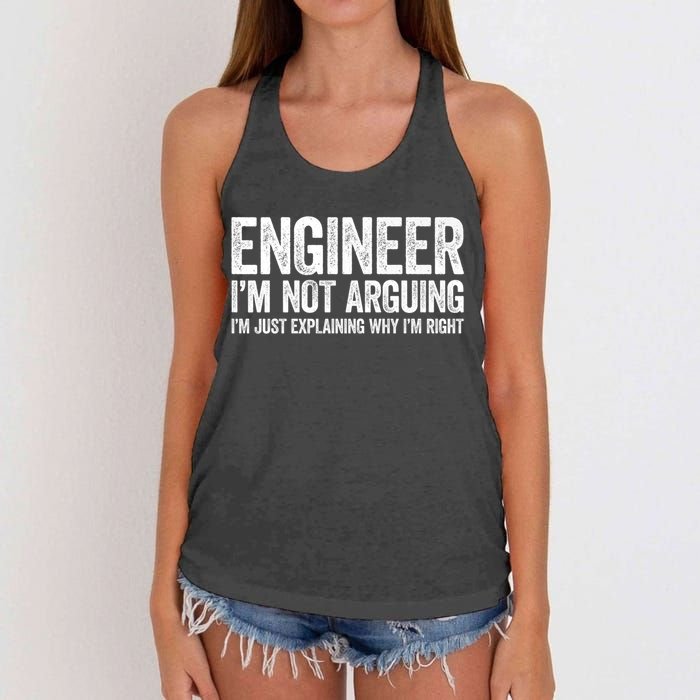 Engineer I'm Not Arguing Just Explaining Why I'm Right Premium Women's Knotted Racerback Tank