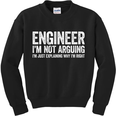 Engineer I'm Not Arguing Just Explaining Why I'm Right Premium Kids Sweatshirt