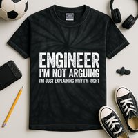Engineer I'm Not Arguing Just Explaining Why I'm Right Premium Kids Tie-Dye T-Shirt