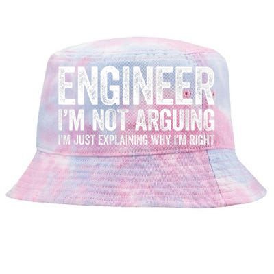 Engineer I'm Not Arguing Just Explaining Why I'm Right Premium Tie-Dyed Bucket Hat