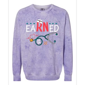 earned it nurse graduation nursing grad student rn lpn Colorblast Crewneck Sweatshirt