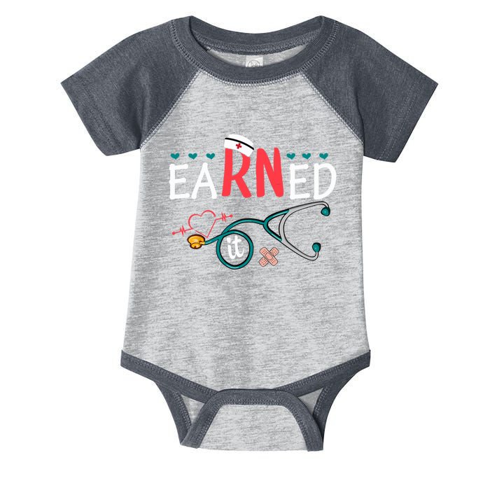 earned it nurse graduation nursing grad student rn lpn Infant Baby Jersey Bodysuit