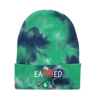 earned it nurse graduation nursing grad student rn lpn Tie Dye 12in Knit Beanie