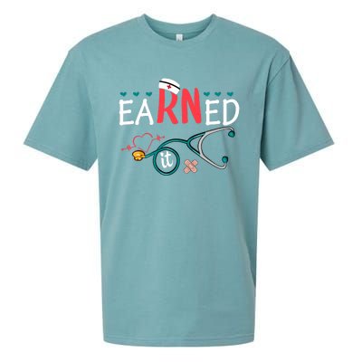 earned it nurse graduation nursing grad student rn lpn Sueded Cloud Jersey T-Shirt