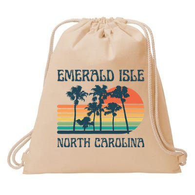 Emerald Isle North Carolina Beach Summer Vacation Vintage Drawstring Bag