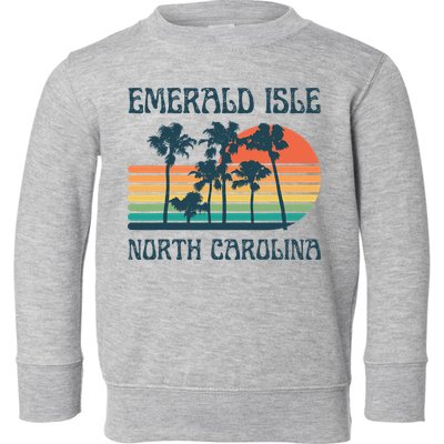 Emerald Isle North Carolina Beach Summer Vacation Vintage Toddler Sweatshirt