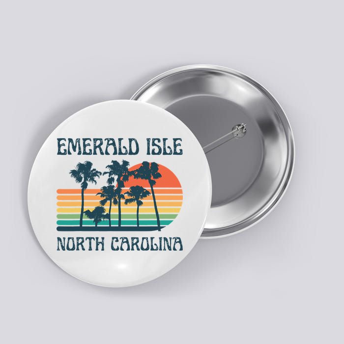 Emerald Isle North Carolina Beach Summer Vacation Vintage Button