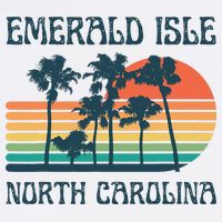 Emerald Isle North Carolina Beach Summer Vacation Vintage Button