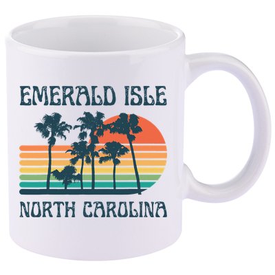 Emerald Isle North Carolina Beach Summer Vacation Vintage 11oz C Handle Ceramic Mug