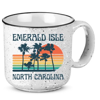 Emerald Isle North Carolina Beach Summer Vacation Vintage 15oz Campfire Ceramic Mug