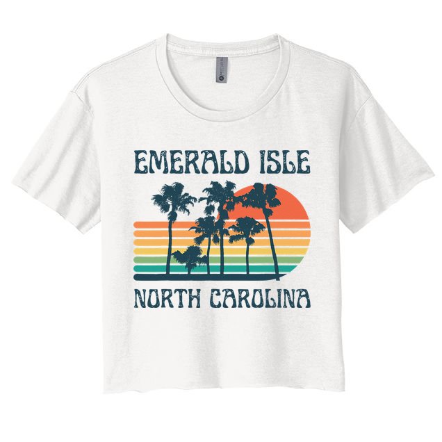 Emerald Isle North Carolina Beach Summer Vacation Vintage Crop Top