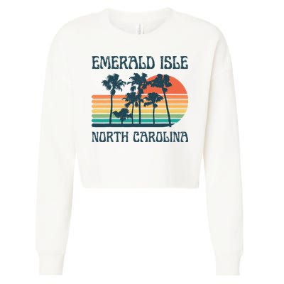 Emerald Isle North Carolina Beach Summer Vacation Vintage Cropped Pullover Crew