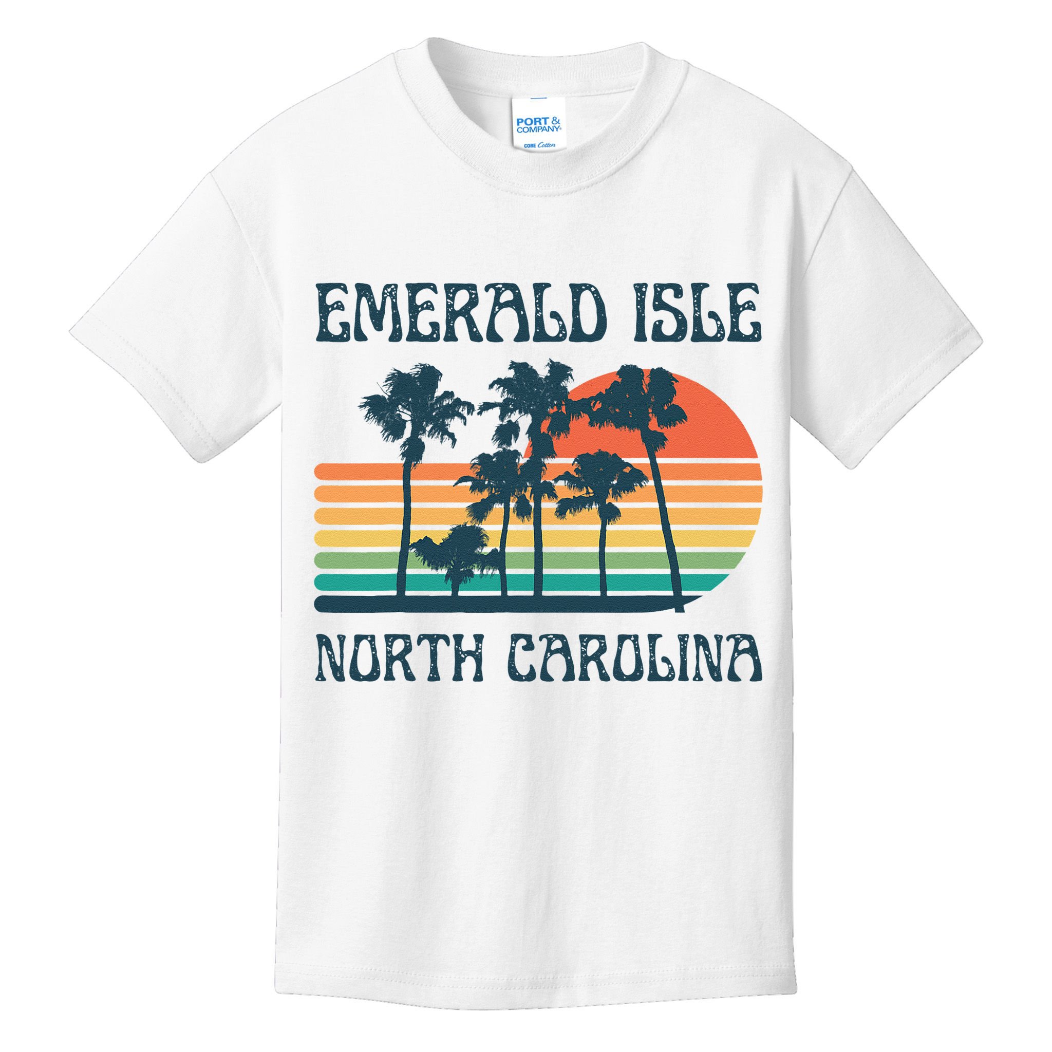 Emerald Isle North Carolina Beach Summer Vacation Vintage Kids T-Shirt