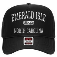 Emerald Isle North Carolina NC Vintage High Crown Mesh Back Trucker Hat