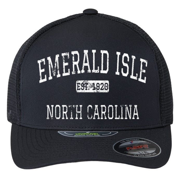 Emerald Isle North Carolina NC Vintage Flexfit Unipanel Trucker Cap